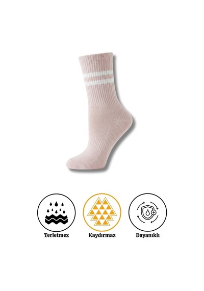 Lykos 1 Çift Açık Pembe Yoga Pilates Kaydırmaz Çorap Açık Pembe