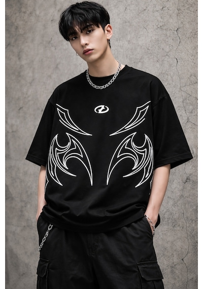 Yolo Street Oversize Siyah Beyaz Erkek Tişört Beyaz Tribal Baskılı %100 Pamuk Modern Streetwear Siyah111 Yolo Street Oversize Siyah Beyaz Erkek Tişört Beyaz Tribal Baskılı %100 Pamuk Modern Streetwear Siyah111
