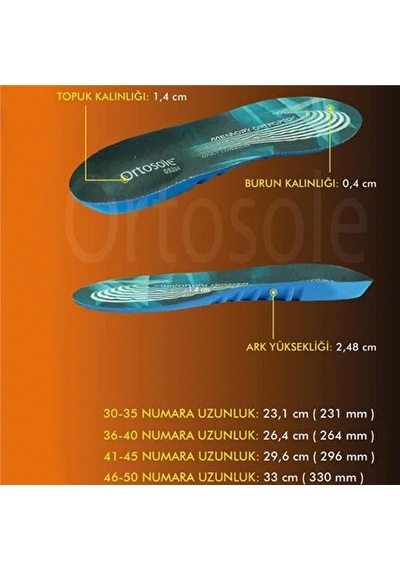 Ortosole Memory Ve Jel Ortopedik, Masaj Etkili Günlük Kadın Tabanlık 204-mw Standart