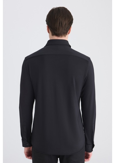 Twn Slim Fit Siyah Örme Gömlek 5ec02ad04259m Çok Renkli
