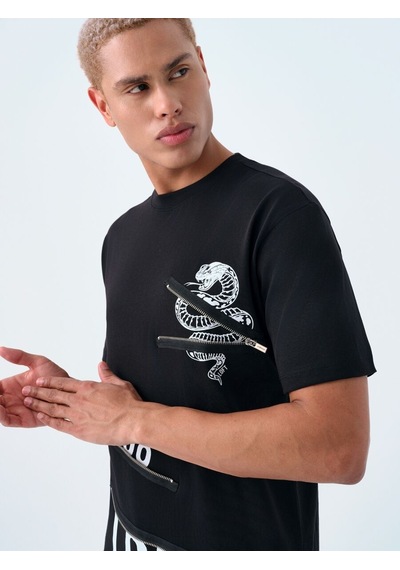 LOFT Loose Fit Erkek Tshirt K.kol Lf2038596 Q1.v1 Siyah