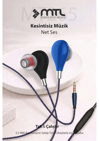 3.5 Mm Jack Girişli Stereo Kulak İçi Silikonlu Kablolu Kulaklık Yüksek Ve Bas Kalitesi Diğer