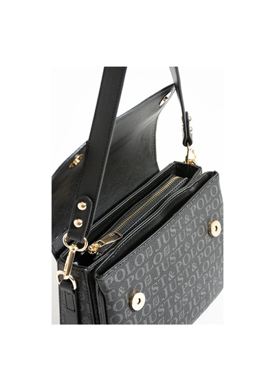 Just Polo Kadın Su Geçirmez Ayarlanabilir Askılı Lüks El & Omuz Çantası Shoulder Bag Ebat: 25 X 15 Cm Siyah