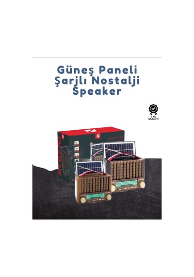 Ktf-1428 Taşınabilir Güneş Enerjili Bluetooth Radyo Hoparlör - Şarjlı, Radyo, Mp3, Aux Girişli