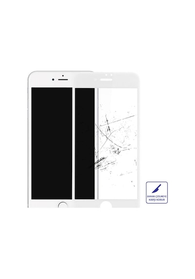 Bufalo Apple Uyumlu   iPhone 8 / 7 Ekran Koruyucu 9D Temperli Cam - Beyaz