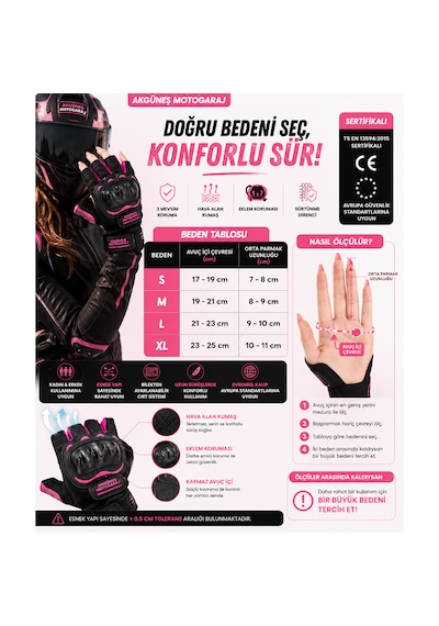 Akgüneş Motogaraj Pembe Motosiklet Eldiveni Yazlık Hava Alan Korumalı Dokunmatik Uyumlu Ts En 13594 Sertifikalı Kadın Motosiklet Eldiveni Akgüneş Motogaraj Pembe Motosiklet Eldiveni Yazlık Hava Alan Korumalı Dokunmatik Uyumlu Ts En 13594 Sertifikalı Kadın Motosiklet Eldiveni