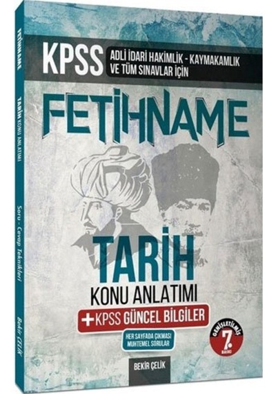 Bekir Çelik 2020 KPSS ve Tüm Sınavlar İçin Fetihname Tarih Konu