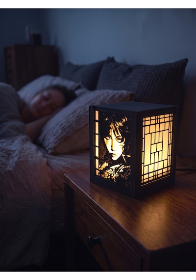 Serie Lumina Shoji Masa Ve Gece Lambası - Modern Portre Klasik Zen Kafes Japon Feneri Sıcak Led Ambiyans Işığı Siyah