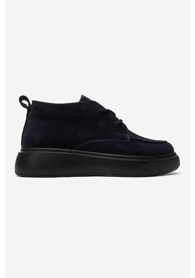 Luvi Shoes Lılya Lacivert Süet Hakiki Deri Kadın Chukka Bot
