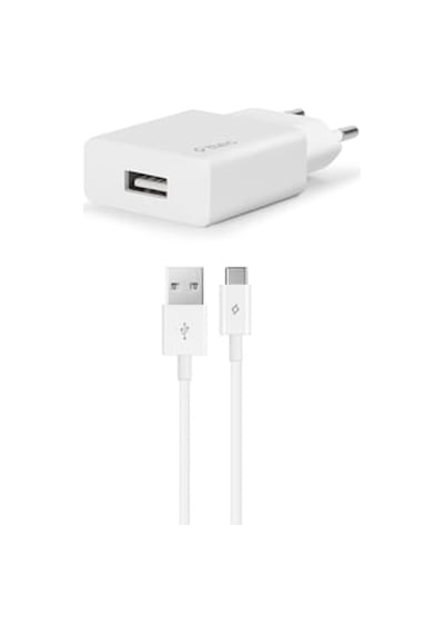 2SCS20CB ttec SmartCharger Seyahat Şarj Aleti 2.1A + Type-C Kablo Beyaz