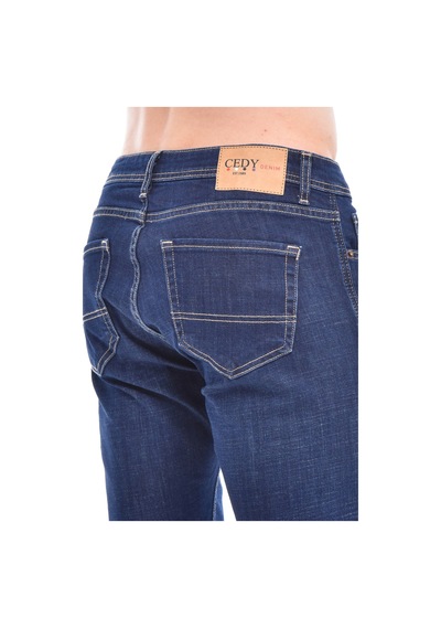 Cedy Denim Erkek Kot Şort Slim Fit Jean Şort - C342 Lacivert