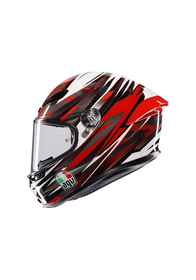 Agv K6 S Reeval White Red Grey Kapalı Kask Kırmızı - Beyaz