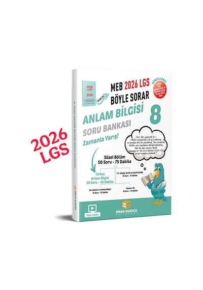Sinan Kuzucu 2026 Lgs 8. Sınıf Anlam Bilgisi Soru Bankası