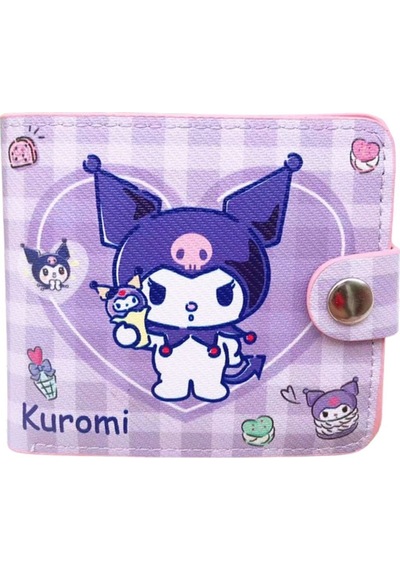 Kuromi Kawaii Mor Şirin Kız Çocuk Cüzdan