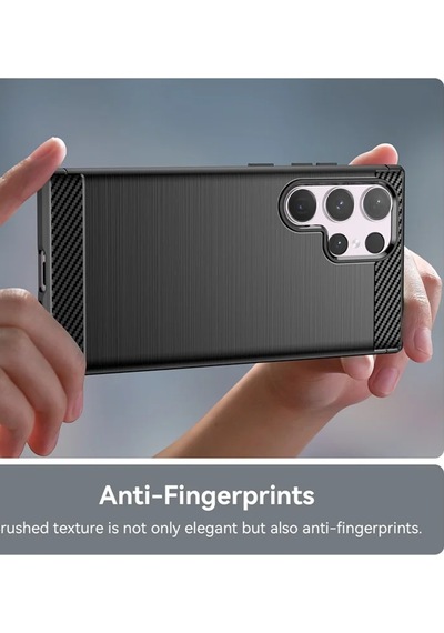 Microcase Sam S24 Ultra Brushed Carbon Fiber Silikon Kılıf-al3332