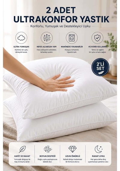 Conzaliza 2 Adet Silikon Yastık Mikrofiber Dış Yüzey Diğer