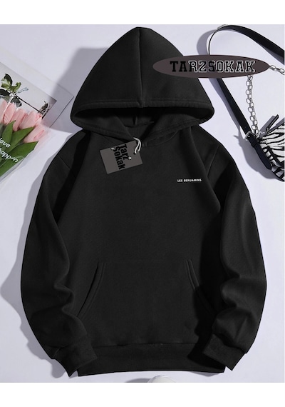 Startmore Kapşonlu Sweatshirt Gri Lesbenjaminss Özel Tasarım Siyah