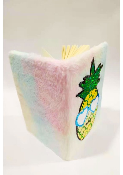 Yaz Aşkı Ananas Tasarım Papirüs Yapraklı Pelüş Defter