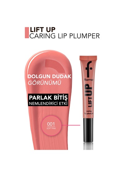 Flormar Lift Up Dolgun Görünüm Veren & Hyaluronik Asit Etkili Dudak Parlatıcısı 001 Soft Pink