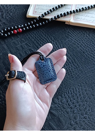 Küçük Dörtgen Cevşen Dualı Kolye Muska Hakiki Deri El Yapımı Xs B Çok renkli 98322213