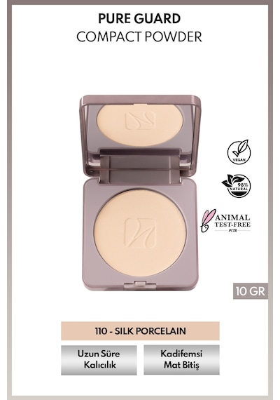 Pureguard Compact Powder 110 Silk Porcelain Doğal Mat Bitişli Kompakt Toz Pudra