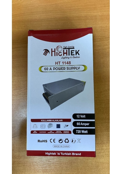 Hightek 12 Volt 60 Amper Metal Kalın Kasa Adaptör