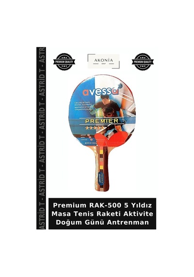 Premium Rak-500 5 Yıldız Masa Tenis Raketi Aktivite Doğum Günü Antrenman