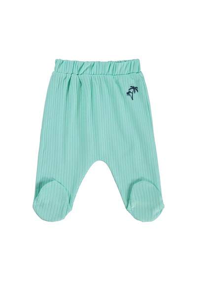 Civil Baby Palmiye Baskılı 2'li Set 1-9 Ay Tek Alt Bebe - Mercan-mint