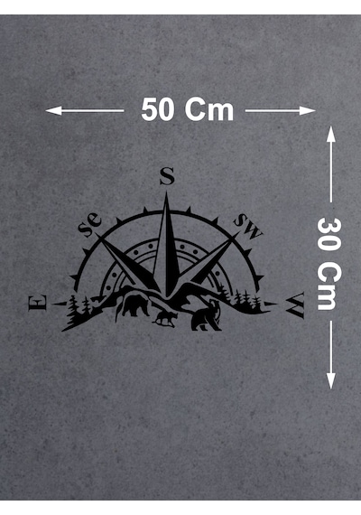 Pusula Dağ Orman Sticker - Adventure 4x4 Off Road Pickup Sticker - Araba Oto Motosiklet Karavan Sticker - 02514 50x30 Cm