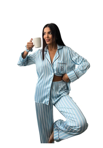 Victoria"s Secret İpeksaten Pijama Takımı Mavi