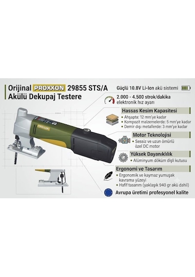 Proxxon 29855 STS/A 10.8V Akülü Dekupaj Testere - 06015B3021