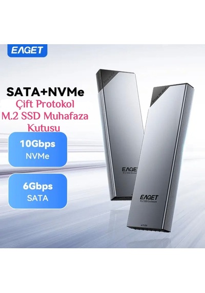Eaget Se630d M2 Nvme+sata Muhafaza Kutusu Çift Protokol Ce Lisanslı 2280/2260/2242/2230/ 10gbps 3.2 Yüksek Hızlı Son Nesil Teknoloji Metal Sağlam Şık Tasarım