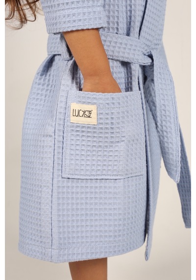 Luckka Pike Çocuk Bornoz Waffle Kumaş - Ztwaf00 001