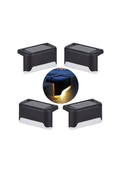 Upway 4 Lü Güneş Enerjili Merdiven Ve Bahçe Duvar Lambası Ip45 Su Geçirmez Led Aydınlatma