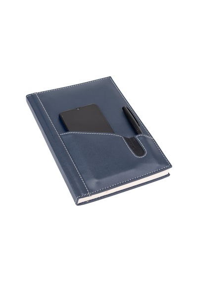 Deri Telefon Kılıflı Kapak Defter Ajanda Tarihsiz Çizgili 17X24 C Siyah