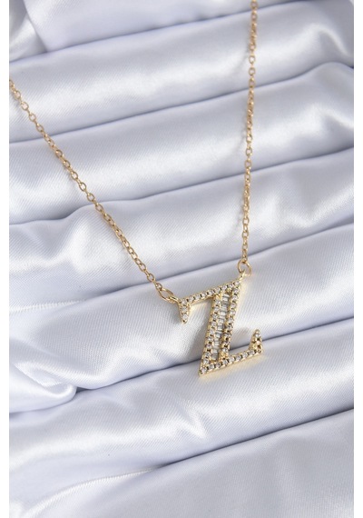 Ezoconcept 316l Çelik Gold Renk Z Harf Model Zirkon Taşlı Kadın Kolye Çok Renkli