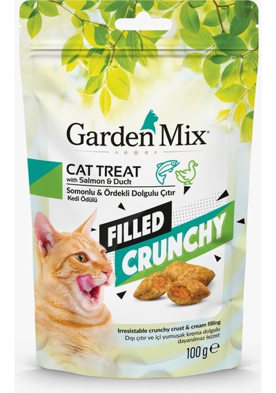 Garden Mix Somonlu Ördekli Dolgulu Çıtır Kedi Ödülü 100 Gr