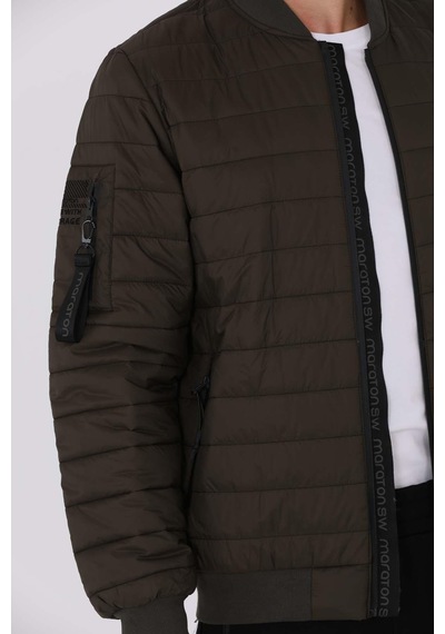 Maraton Sportswear Regular Erkek Dik Yaka Uzun Kol Basic Haki Mont 20211-haki Haki