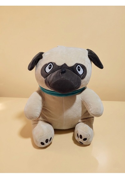 Peluş Oturan Köpek 45 Cm Bej - Kahverengi