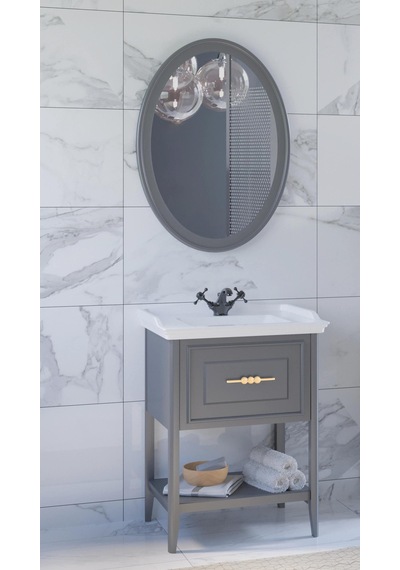 Denko Öykü 65 Cm Antrasit Banyo Dolabı Takımı Antrasit Denko Öykü 65 Cm Antrasit Banyo Dolabı Takımı Antrasit