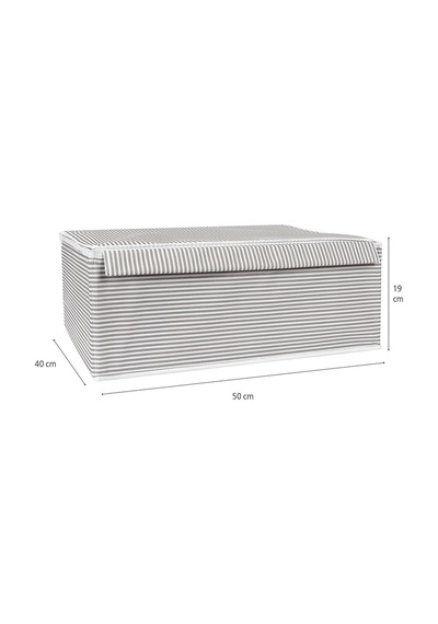 Kapaklı Çok Amaçlı Çamaşır-saklama-düzenleme Vb Hurç, Kutu - 50x40x19 - Baza Model Kutu - Gri Renkli