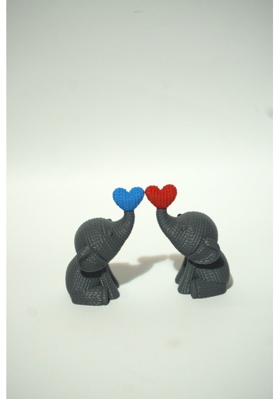 2'li Kalpli Fil Figürü 10 Cm - Dekoratif Biblo Ve 3d Maket Obje 10cm
