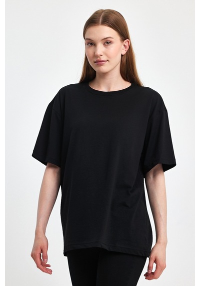 Odda Kadın Oversize Tişört P-009408 Siyah