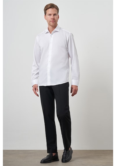 Morven Erkek Beyaz Pamuk Trend Slim Fit Dar Kesim Non Iron Gömlek 26mc004001600 Beyaz Beyaz