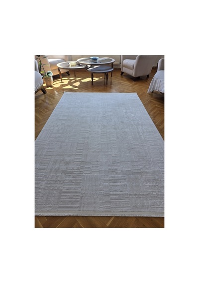Badelya Home London 001 Krem Bambu Akrilik Yumuşak Modern Özel Kesim Salon Koridor Halısı 001-krem