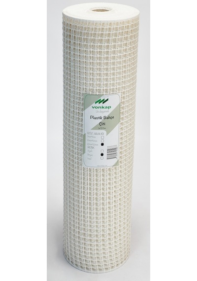 Plastik Dekoratif Bahçe Çiti / Balkon Filesi / Kedi Filesi 20mm*20mm Göz Ölçülerinde (1metre*35mt Beyaz)