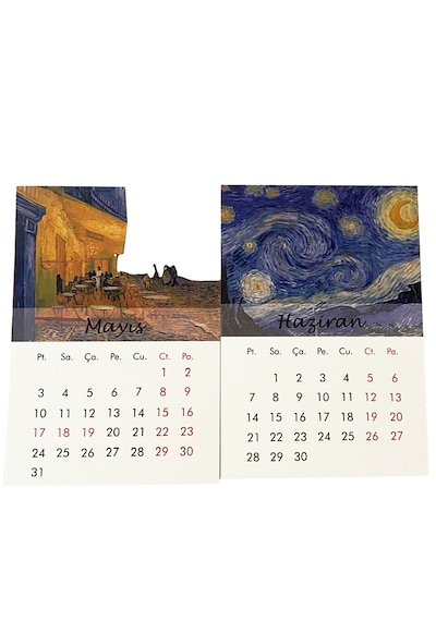 2027 Van Gogh Tabloları Takvimi Çok Renkli