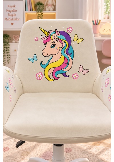 Unicorn Kids Çalışma Koltuğu Krem