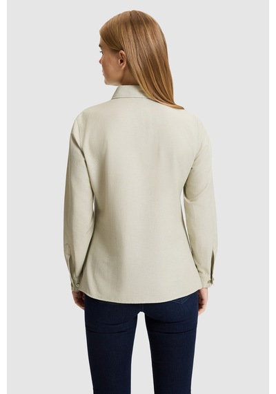 U.S. Polo Assn. Kadın Açık Haki Uzun Kollu Basic Gömlek 50324791-vr183 Acık Hakı