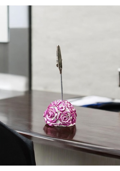 Fuşya Gül Fotoğraf Not Tutucu Ofis Masası Tutacak Hediyelik Pembe